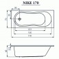 Ванна прямоугольная Cersanit Nike 170x70