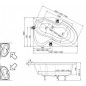 Ванна асимметричная Ravak Rosa 2 170x105 L/R SET(опора,сифон, панель, крепление, держатель и штора)