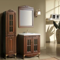 Мебель в ванную комнату Ольвия (Атолл) Verona 85 scuro витрина (комплект)