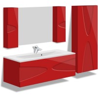 Мебель в ванную комнату Mikola-M Маранелло 90 см (комплект) красная