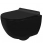 Унитаз подвесной Rea Carlo, сиденье дюропласт soft-close slim black mat (REA-C8405)