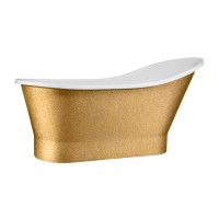 Ванна акрилова BESCO GLORIA GLAM золота 160х68 з сифоном клік-клак