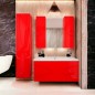 Тумба для ванной Maranella 2020 с раковиной из искусственного камня + Пенал Maranella 2020 + Зеркало RAL 3024