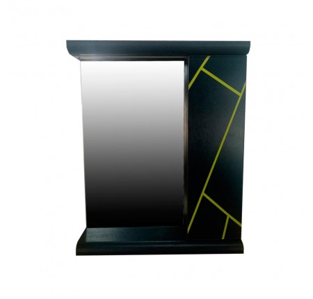 Зеркало с полками Plastic 2.1 Антрацит grey yellow правый 50 см