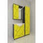 Mikola-M Комплект мебели Chaos с пеналом из пластика желтый серый 65 см