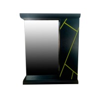 Зеркало с полками Plastic 2.1 Антрацит grey yellow правый 80 см