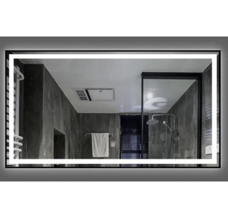 Зеркало Dusel DE-M0061S1 Black 75х100 см с часами 6600619