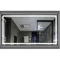 Зеркало Dusel DE-M0061S1 Black 75х100 см с часами и Bluetooth 600620