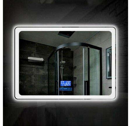 Зеркало Dusel DE-M3051 75x100см Увеличительная линза+ сенсорное включение+подогрев+часы/темп 630520